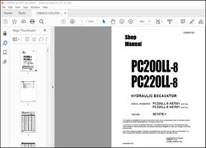 Komatsu PC200LL-8 PC220LL-8 Hydarulic Excavator Shop Manual CEBM001505 – PDF DOWNLOAD