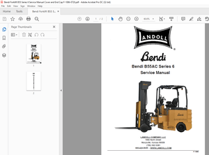 Bendi Landoll Forklift B55AC Series 6 Service Manual F-1085 - PDF DOWNLOAD