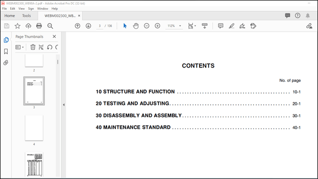 Komatsu WB98A-2 Backhoe Loader Shop Manual WEBM002300 – PDF DOWNLOAD