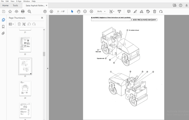 Sakai Asphalt Roller SW300 SW320 SW330 Operation &amp; Maintenance Manual PDF