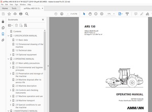 Ammann ARS 130 Single Drum Roller Operating Manual 3022277 - PDF