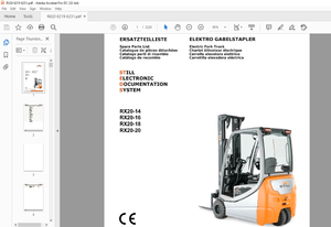 Still Electric Fork Truck RX20-14 RX20-16 RX20-18 RX20-20 Spare Parts List Manual – PDF DOWNLOAD
