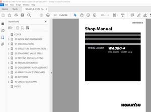 Komatsu WA380-8 Wheel Loader Service Repair Workshop Manual - PDF DOWNLOAD