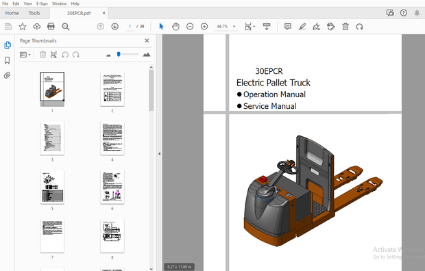 Hyundai 30EPCR Electric Pallet Truck Operation &amp; Service Manual – PDF DOWNLOAD