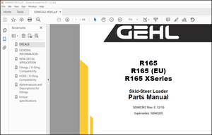 Gehl R165 R165 (EU) R165 XSeries Skid-Steer Loader Parts Manual 50940342 – PDF DOWNLOAD