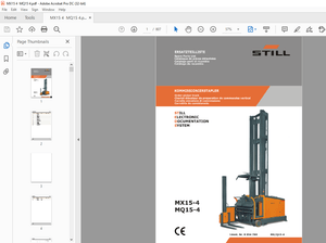 STILL STED Forklift MXlS-4 MQlS-4 Order picker truck Spare Parts List Manual – PDF DOWNLOAD