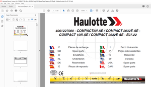 Haulotte Forklift COMPACT8N AE COMPACT 2032E AE Spare Parts Manual – PDF DOWNLOAD