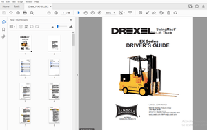 Drexel SwingMast Lift Truck EX Series Driver’s Guide Manual 1417197 – PDF DOWNLOAD