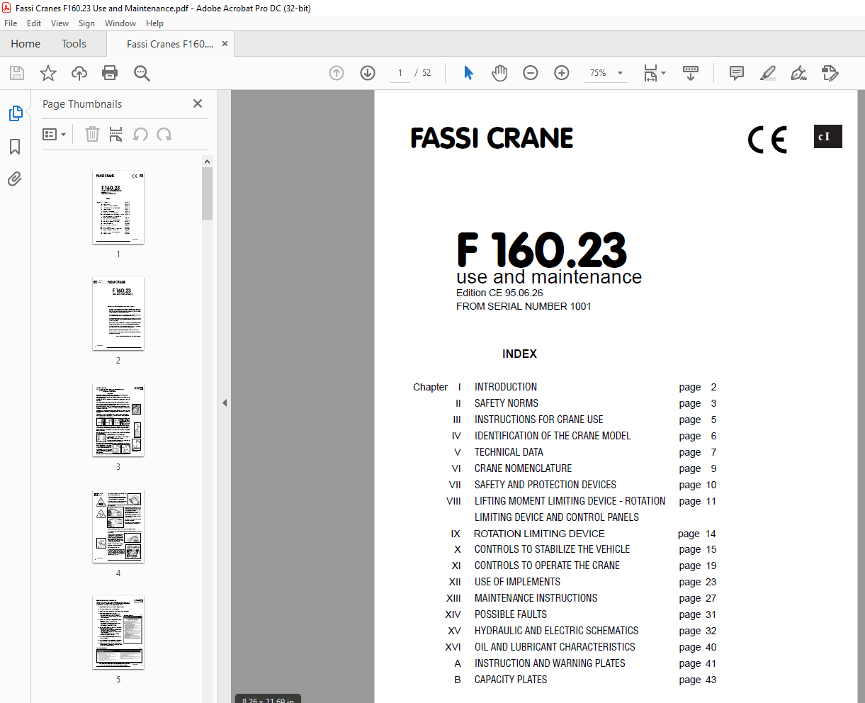 Fassi F160 Fassi Cranes F160.23 Use and Maintenance Manual – PDF DOWNLOAD