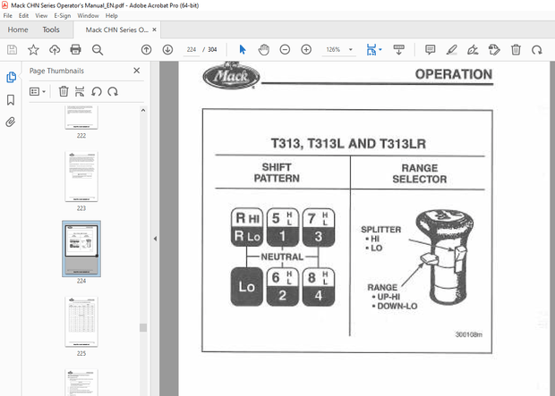 Mack Truck CHN Series Operator&#x27;s Manual TS78407 - PDF DOWNLOAD 