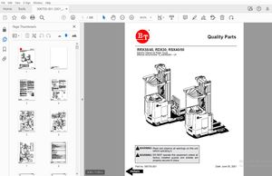 BT FORKLIFT RRX35/45, RDX30, RSX40/50 QUALITY PARTS MANUAL 306755-001 - PDF DOWNLOAD