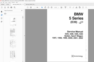 BMW 5 Series(E39) 525i 528i 530i 540i 1997-2002 Service Manual - PDF DOWNLOAD