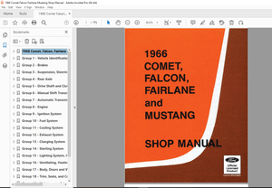 Fort 1966 Comet Falcon Fairlane &amp; Mustang Shop Manual - PDF DOWNLOAD