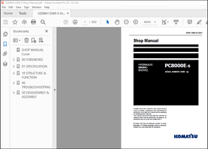 Komatsu HYDRAULIC MINING SHOVEL PC8000E-6 Shop Manual(12037-xE-GB-0) – PDF DOWNLOAD
