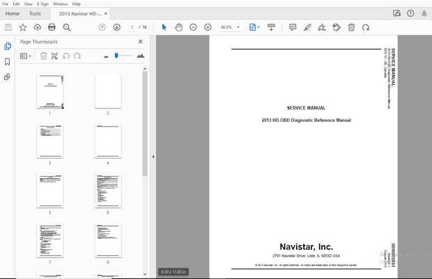 2013 Navistar HD-OBD Diagnostic Reference Manual Service Manual – PDF DOWNLOAD