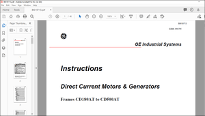Cat GE Frames CD180AT to CD500AT Direct Current Motors &amp; Generators Instruction Manual PDF 
