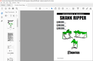 Frontier Shank Ripper SR1201 SR1202 SR1203 5TL16332 Operator’s Manual – PDF DOWNLOAD