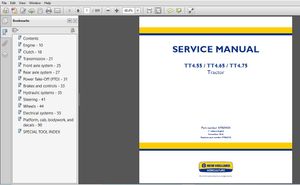 New Holland Tractor TT4.55, TT4.65, TT4.75 Service Manual - PDF DOWNLOAD