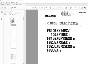 Komatsu Forklift FB10EX/14EX/ 15EX/1 BEX-8 FB15EXG/1 BEXG-a FB20EX/25EX-8  Parts Manual 