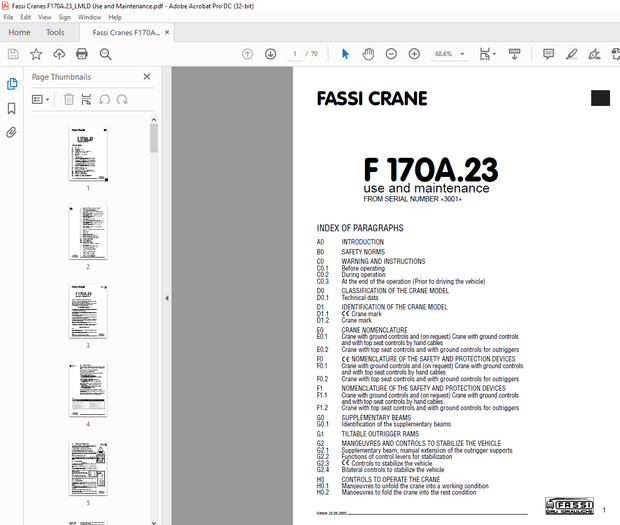 Fassi Cranes F 190.24 use and maintenance Manual – PDF DOWNLOAD