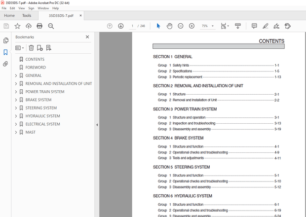 Hyundai Forklift 35DS/40DS/45DS-7 Service Manual – PDF DOWNLOAD