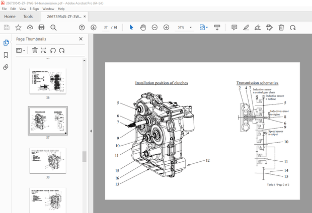 ZF–ERGOPOWER TRANSMISSION 3 WG-94 EC Operation &amp; Maintenance Manual - PDF DOWNLOAD