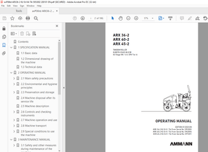 Ammann ARX 36-2 ARX 40-2 ARX 45-2 Tandem Roller Operating Manual PDF