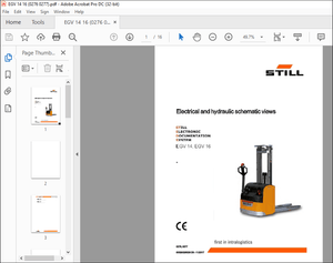 STILL STED FORKLIFT EGV 14 EGV 16 Electrical and hydraulic schematic Manual – PDF DOWNLOAD