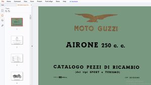 1956 Moto Guzzi Airone 250 c.c. Catalogo Pezzi Di Ricambio - PDF DOWNLOAD