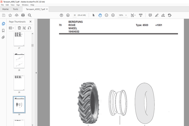 Pottinger Tractor TERRASEM 4000 T Spare Parts Manual – PDF DOWNLOAD