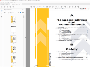 Haulotte Forklift COMPACT 8N AE (COMPACT 2032E AE) Maintenance Book Manual