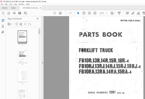 Komatsu Forklift FB10R,13R,14R,15R,18R-4 FB10RJ,13RJ,14RJ,15JR,18RJ-4 FB10RA,13RA,14RA,15RA,18RA-4Pa