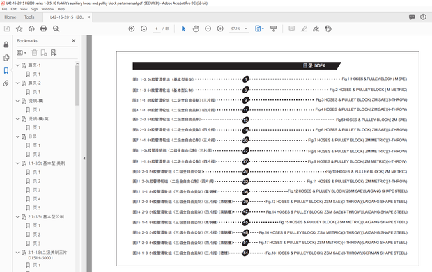 Heli Forklift 1-3.5t Auxiliary Hoses And Pulley Block for Attachment Parts Manual – PDF DOWNLOAD