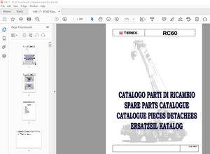 Terex Crane RC60 Catalogo Parti Di Ricambio – PDF DOWNLOAD