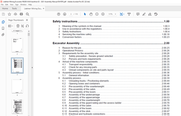 Liebherr R 9200 Backhoe attachment Hydraulic Excavator Assembly Manual – PDF DOWNLOAD