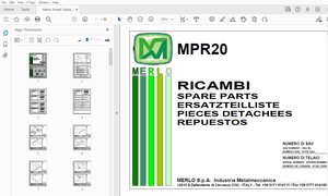 Merlo Forest Tractor MPR20 Parts Manual SAV B750581 – PDF DOWNLOAD