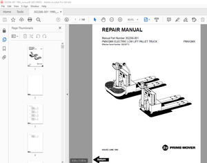 BT Prime-Mover PMX QMX Electric Low Lift Pallet Truck Repair Manual_1995 - PDF DOWNLOAD