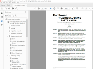 Manitowoc Crane 4100W S2 X-Tender S2 Parts Manual SN 17024 PDF