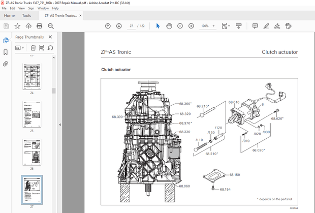 ZF-AS TRONIC 10-, 12- &amp; 16-speed without ZF-Intarder Trucks &amp; Buses Repair Manual - PDF DOWNLOAD