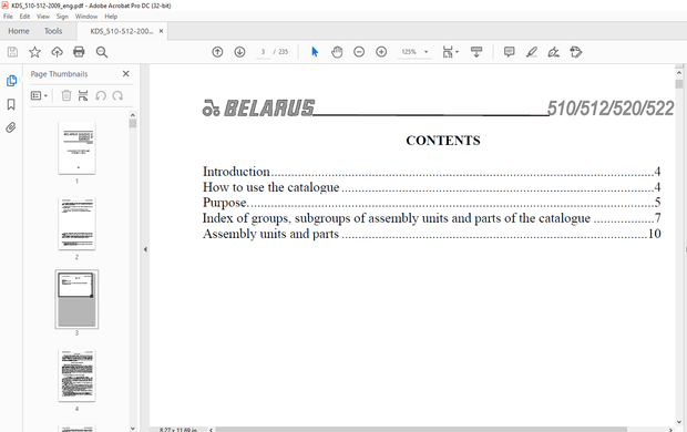 Belarus 510 510.1 512 512.2 520 522 Parts Catalogue &amp; Assembly Manual – PDF DOWNLOAD