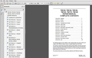 New Holland TM120, TM130, TM140, TM155, TM175, TM190 Tractor Service Manual