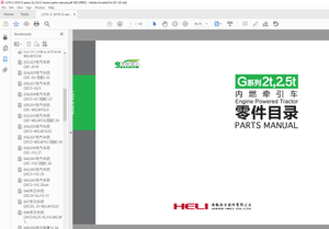 Heli Forklift G Series Engine Powered Tractor Parts Manual – PDF DOWNLOAD