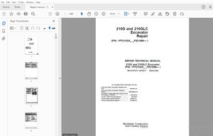 John Deere 210G &amp; 210GLC Excavator Repair Technical Manual TM13351X19 - PDF DOWNLOAD