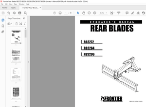 Frontier Rear Blades RB2272 RB2284 RB2296 Operator’s Manual(5TMC8010017K) – PDF DOWNLOAD