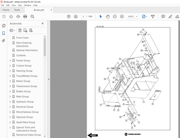 BT Prime-Mover Forklift RC 30B 40B 50B Parts Manual – PDF DOWNLOAD