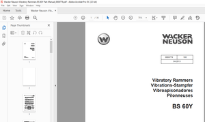 Wacker Neuson Vibratory Rammers BS 60Y Part Manual_0006779 – PDF DOWNLOAD