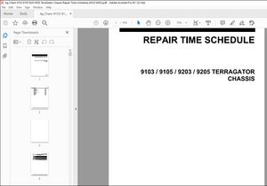 Ag Chem 9103 9105 9203 9205 TerraGator Chassis Repair Time Schedule Manual_AG331645A – PDF DOWNLOAD