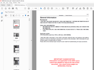 Toyota LEXUS LX 470 2000 ON–BOARD DIAGNOSTIC (OBD) II Manual - PDF DOWNLOAD