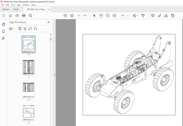 Xtreme Telehandler XR1045 TIER III Forklift Parts Manual – PDF DOWNLOAD