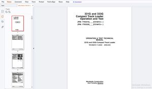 John Deere 331G &amp; 333G Compact Track Loader Operation &amp; Test Technical Manual TM14066X19 - PDF DOWNL